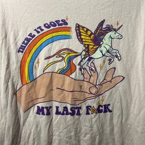 Threadless brand size M (unisex) pink “There goes my last F***” Spencer’s shirt